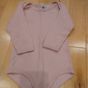 3/20$ 12m Petit bateau pink long sleeve onesie body French